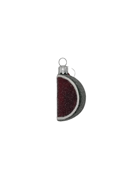 European Glass Christmas ornament of a Watermelon slice sparkle (A)