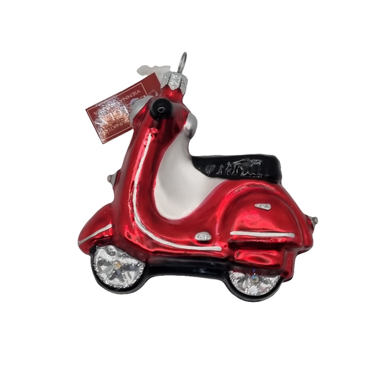 European Glass Christmas ornament of a Vespa (U)