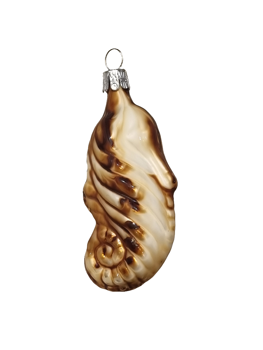 European Glass Christmas ornament of a Seahorse curled (C)