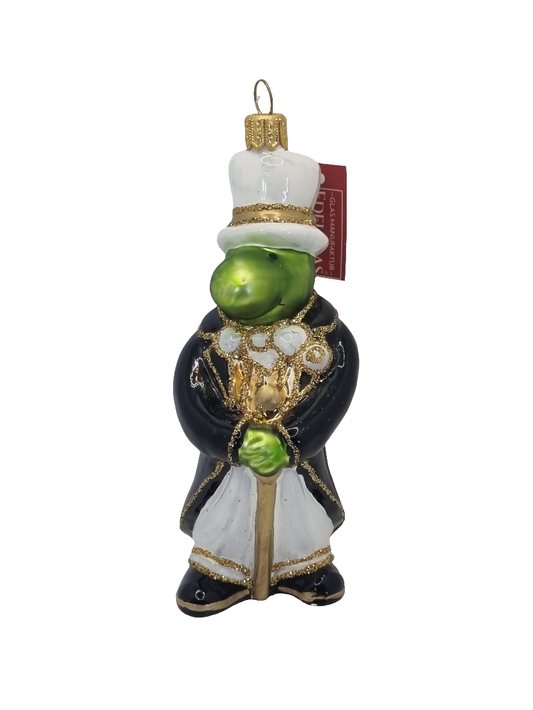 European Glass Christmas ornament of a Frog Man Tuxedo (P)
