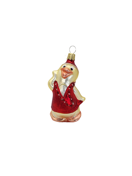 European Glass Christmas ornament of a Duck (H)