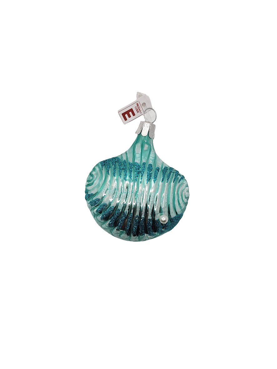 European Glass Christmas ornament of a Shell Large Pearl Clam (E)
