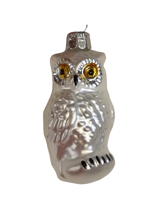 European Glass Christmas ornament of a Owl | Assorted Colours (E)