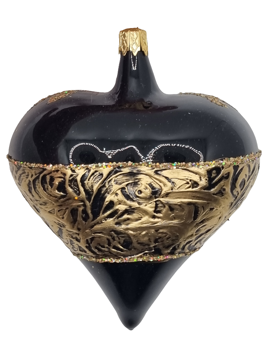European Glass Christmas ornament of a Bauble | Heart (F)