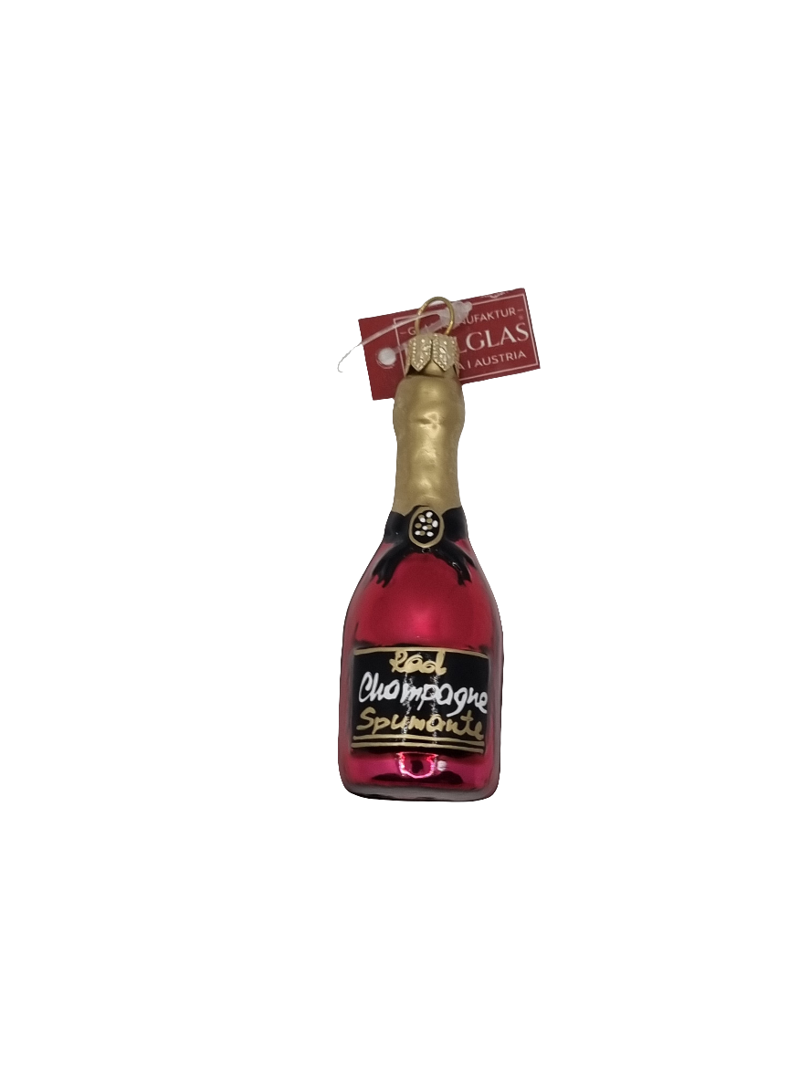 European Glass Christmas ornament of a Champagne small (I)
