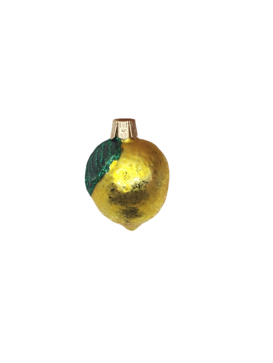 European Glass Christmas ornament of a Lemon (J)