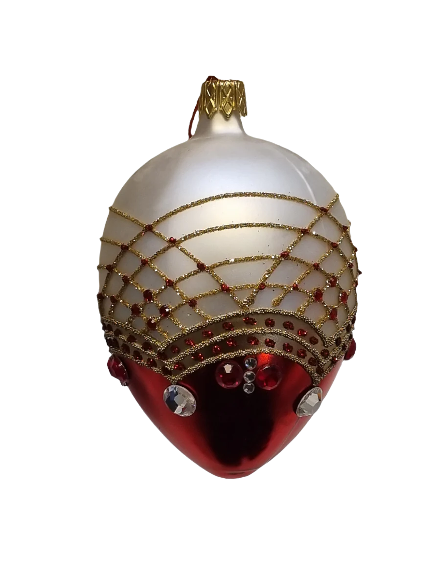 European Glass Christmas ornament of a Glass Easter Eggs | Faberge Style Eggs (Q)
