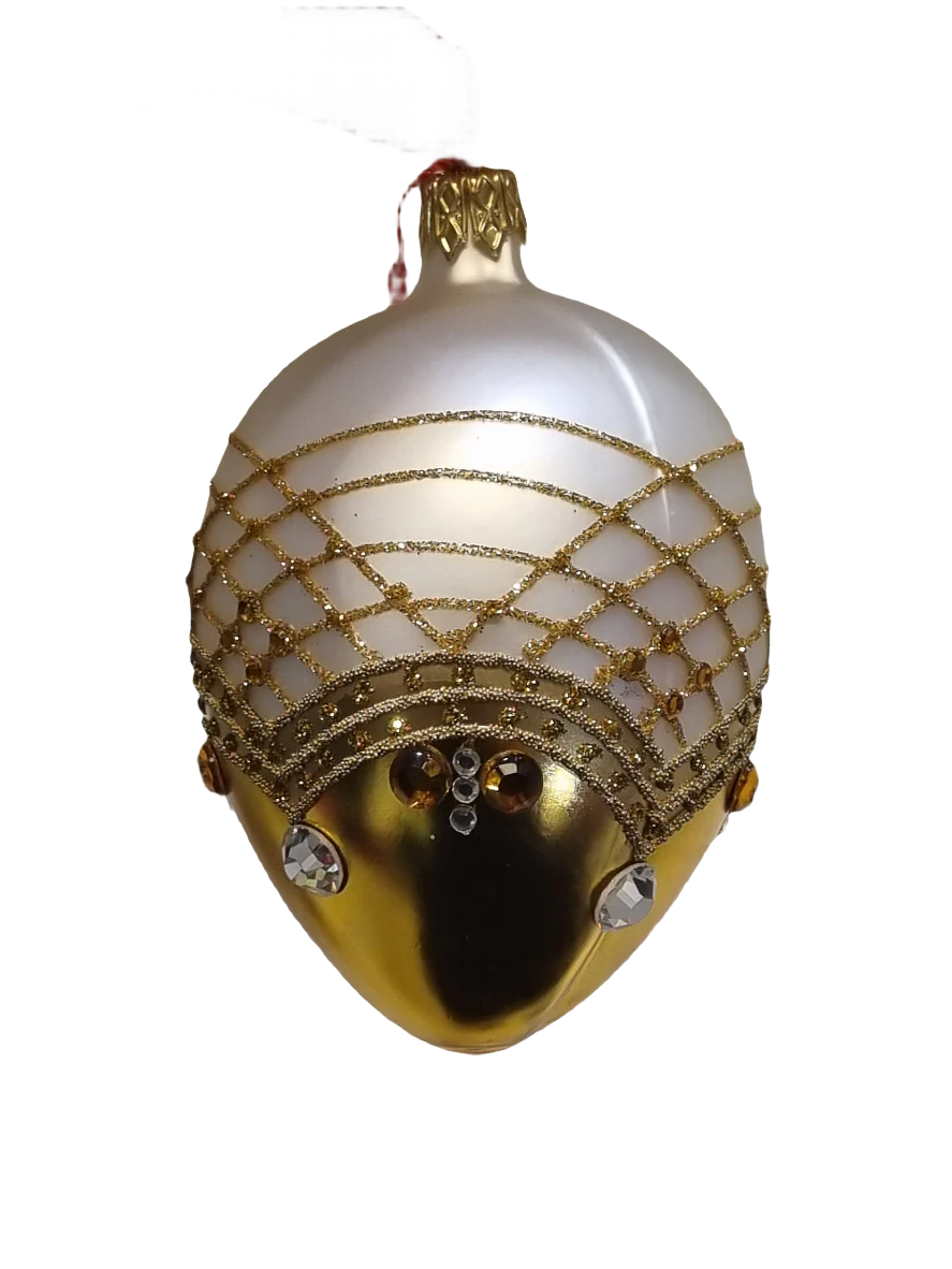 European Glass Christmas ornament of a Glass Easter Eggs | Faberge Style Eggs (Q)