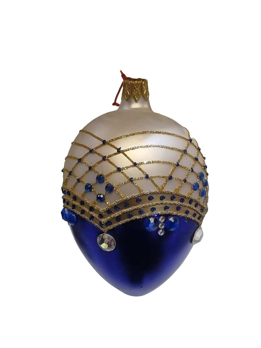 European Glass Christmas ornament of a Glass Easter Eggs | Faberge Style Eggs (Q)