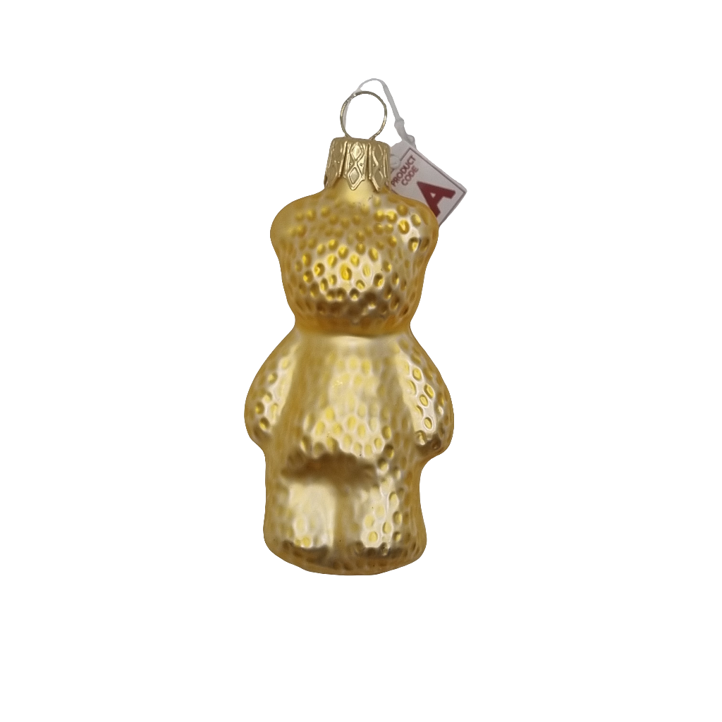 European Glass Christmas ornament of a Bear | Small with Bow (A)