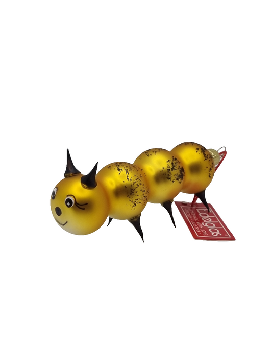 European Glass Christmas ornament of a Caterpillar (H)