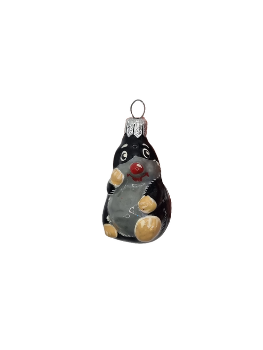 European Glass Christmas ornament of a Cute Mole (E)