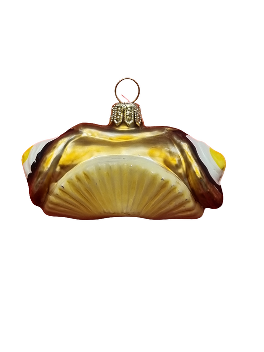 European Glass Christmas ornament of a Egg Cannoli (J)