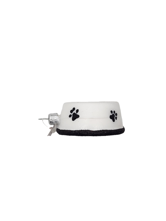 European Glass Christmas ornament of a Dog bowl (H)