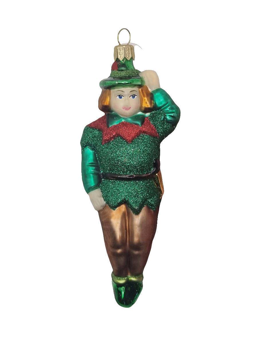 European Glass Christmas ornament of a Leprechaun (T)