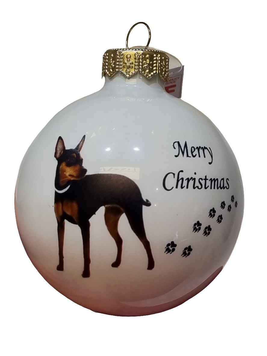 European Glass Christmas ornament of a Baubles | Merry Christmas Dog (F)