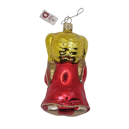 European Glass Christmas ornament of a Girl Cat Pigtails (D)