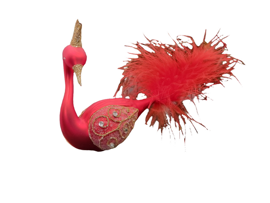European Glass Christmas ornament of a Birds on Clip (J) | Swan