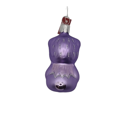 European Glass Christmas ornament of a Bear | Glittery Teddy Bear (E)