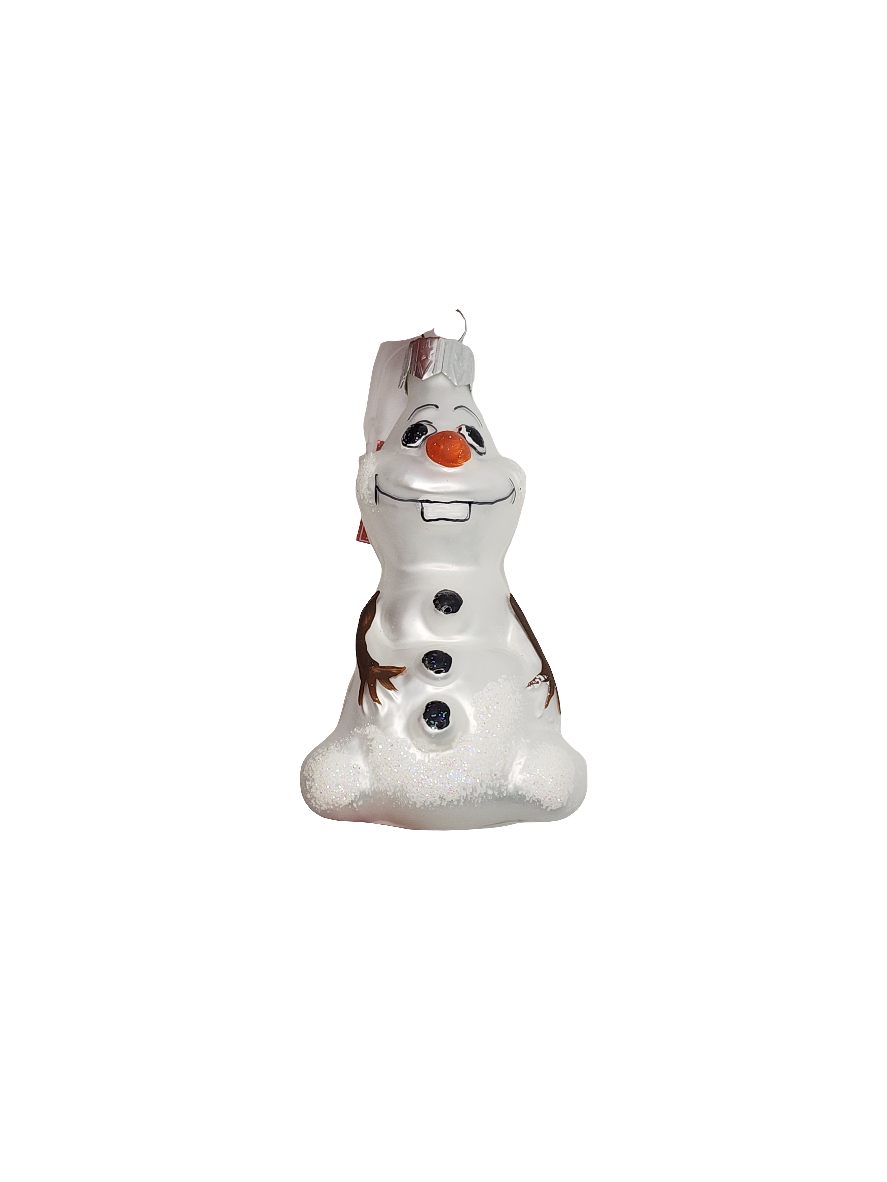 European Glass Christmas ornament of a Frozen | Olaf Snowman (G)