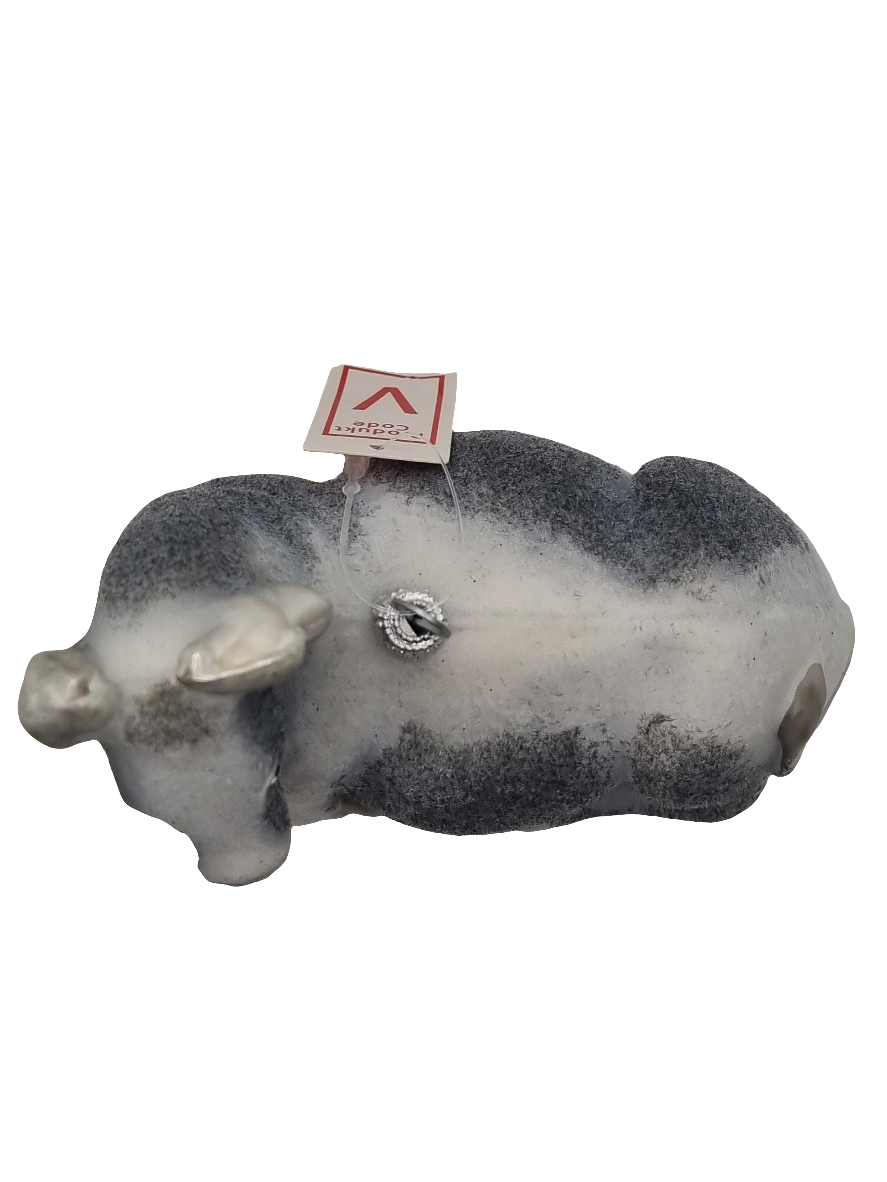 European Glass Christmas ornament of a Cow (V)