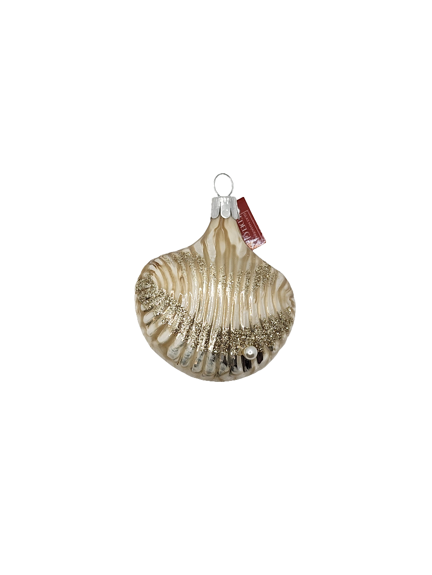 European Glass Christmas ornament of a Shell Large Pearl Clam (E)