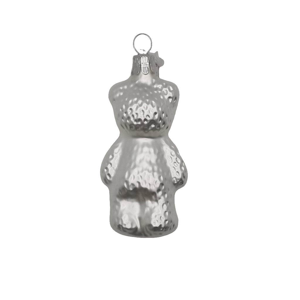 European Glass Christmas ornament of a Bear | Small with Bow (A)