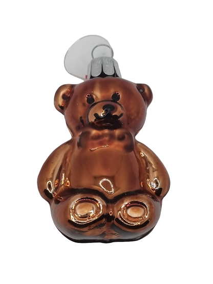 European Glass Christmas ornament of a Bear | Chrome Teddy Bear (F)