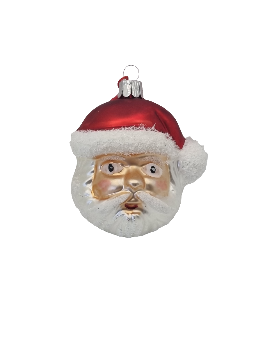 European Glass Christmas ornament of a Santa Head (I)