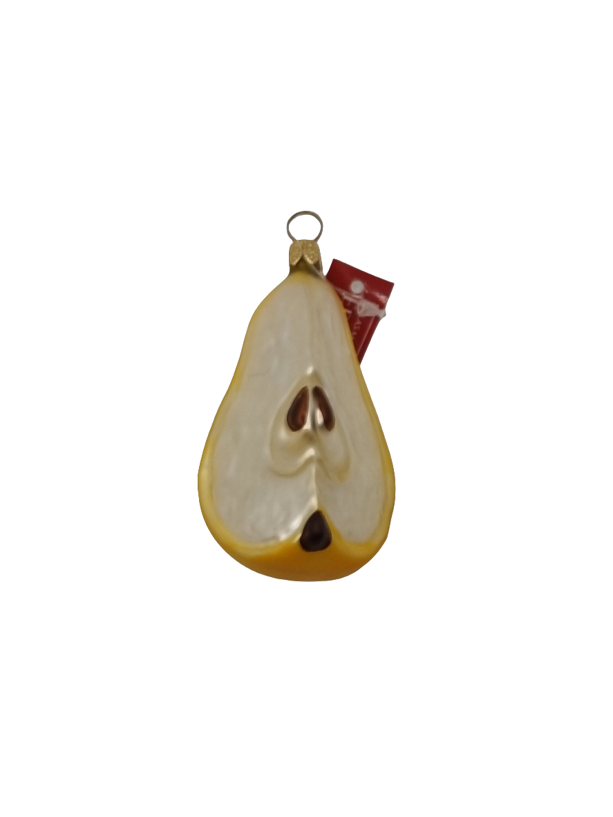European Glass Christmas ornament of a Pear quarter (H)