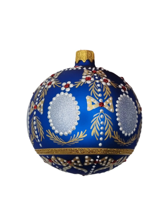 European Glass Christmas ornament of a Bauble | Blue Assorted (N)