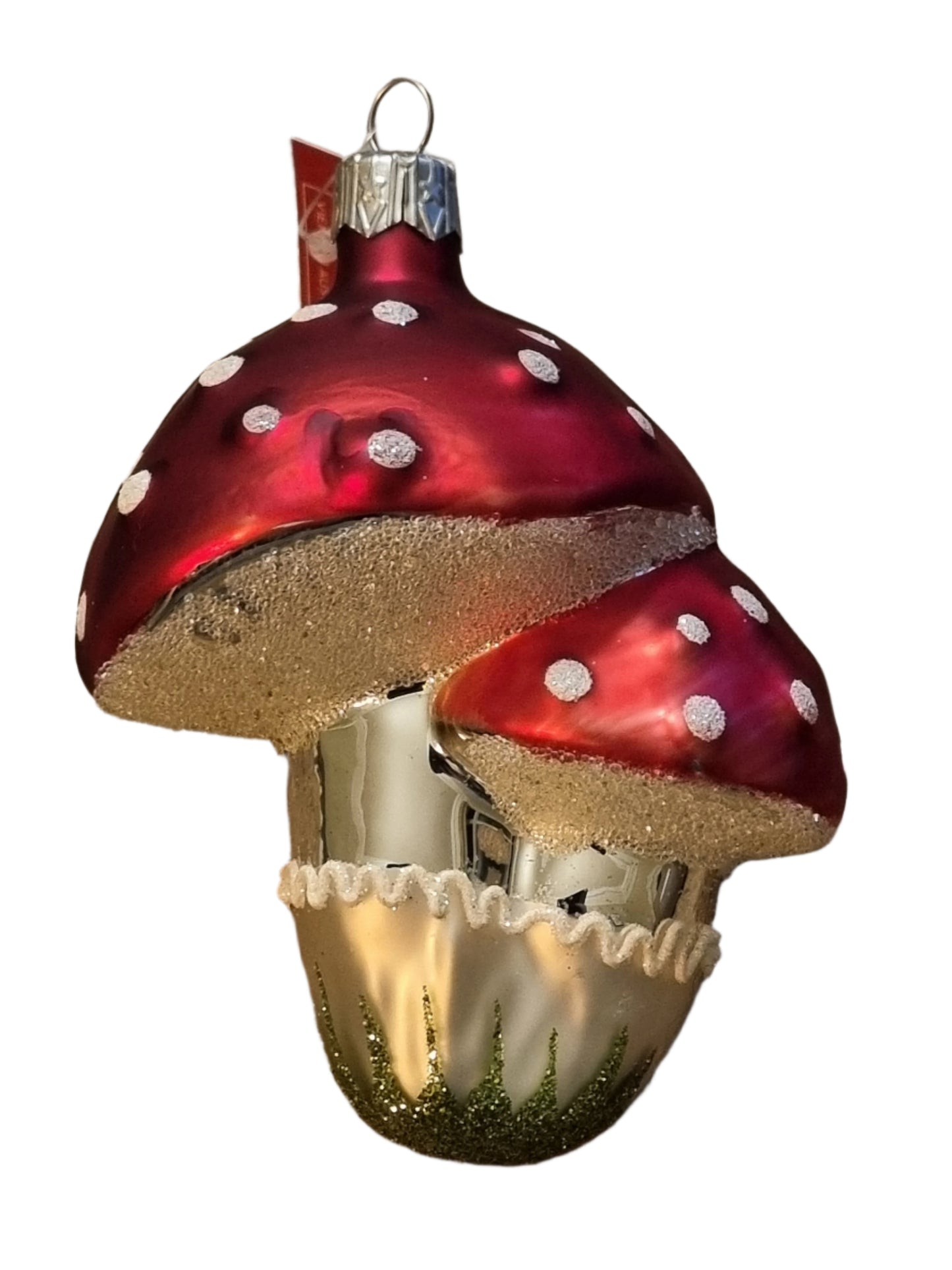 European Glass Christmas ornament of a Mushroom | Assorted Red Cap with White Stem (I)