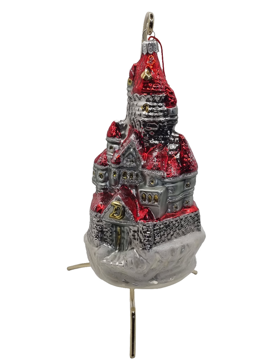 European Glass Christmas ornament of a Dracula's Castle (Y)
