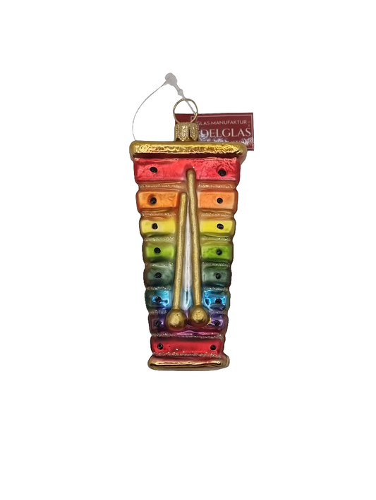 European Glass Christmas ornament of a Xylophone (T)