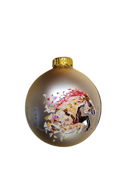 European Glass Christmas ornament of a Bauble | Melbourne Cup Horse Race (I)