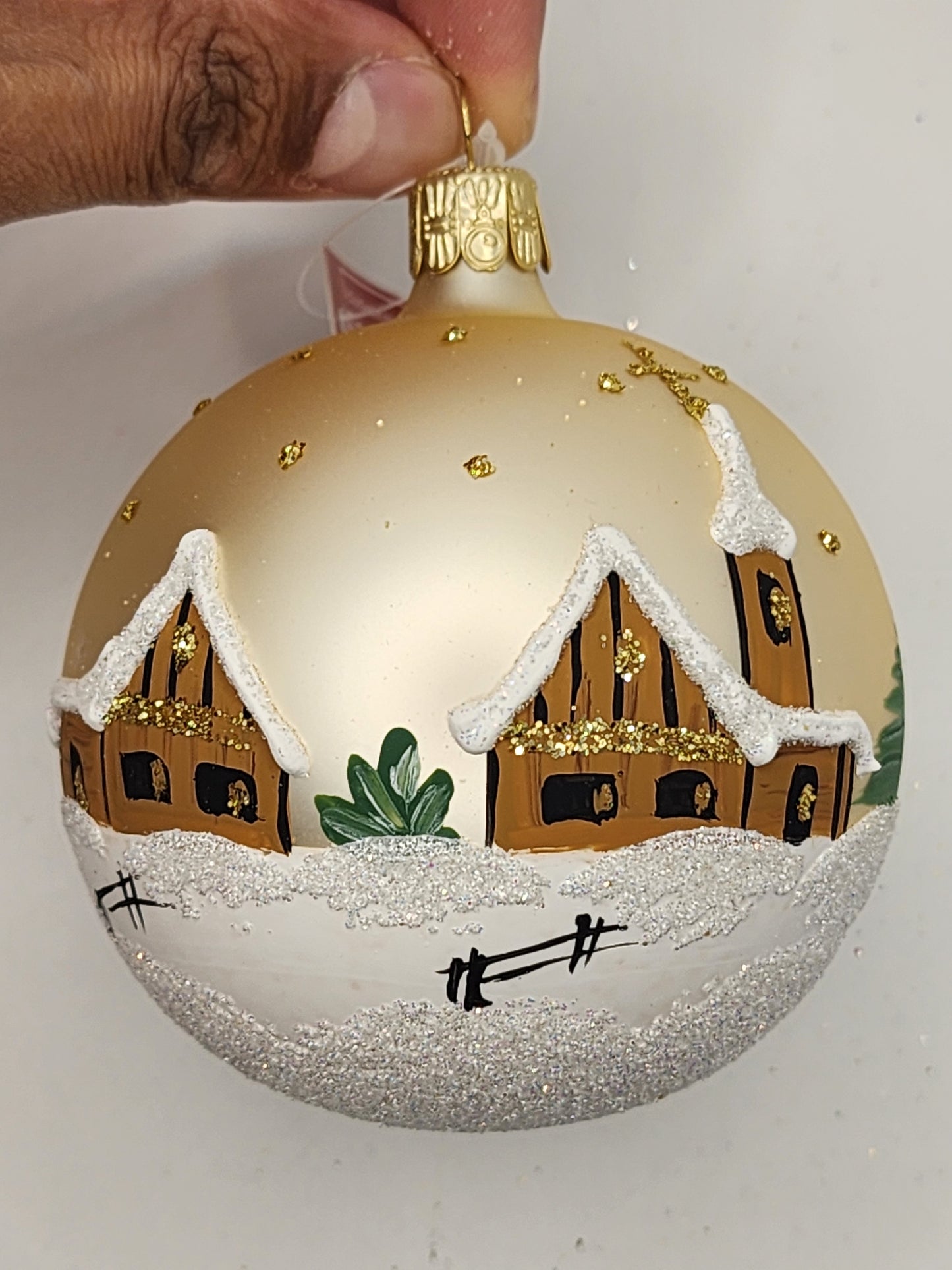 Bauble | Colourful with a Frosted House & Regular Hook (K)