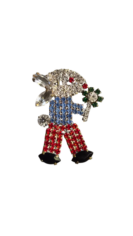 Vintage Colourful Crystal Rabbit | Brooch IV