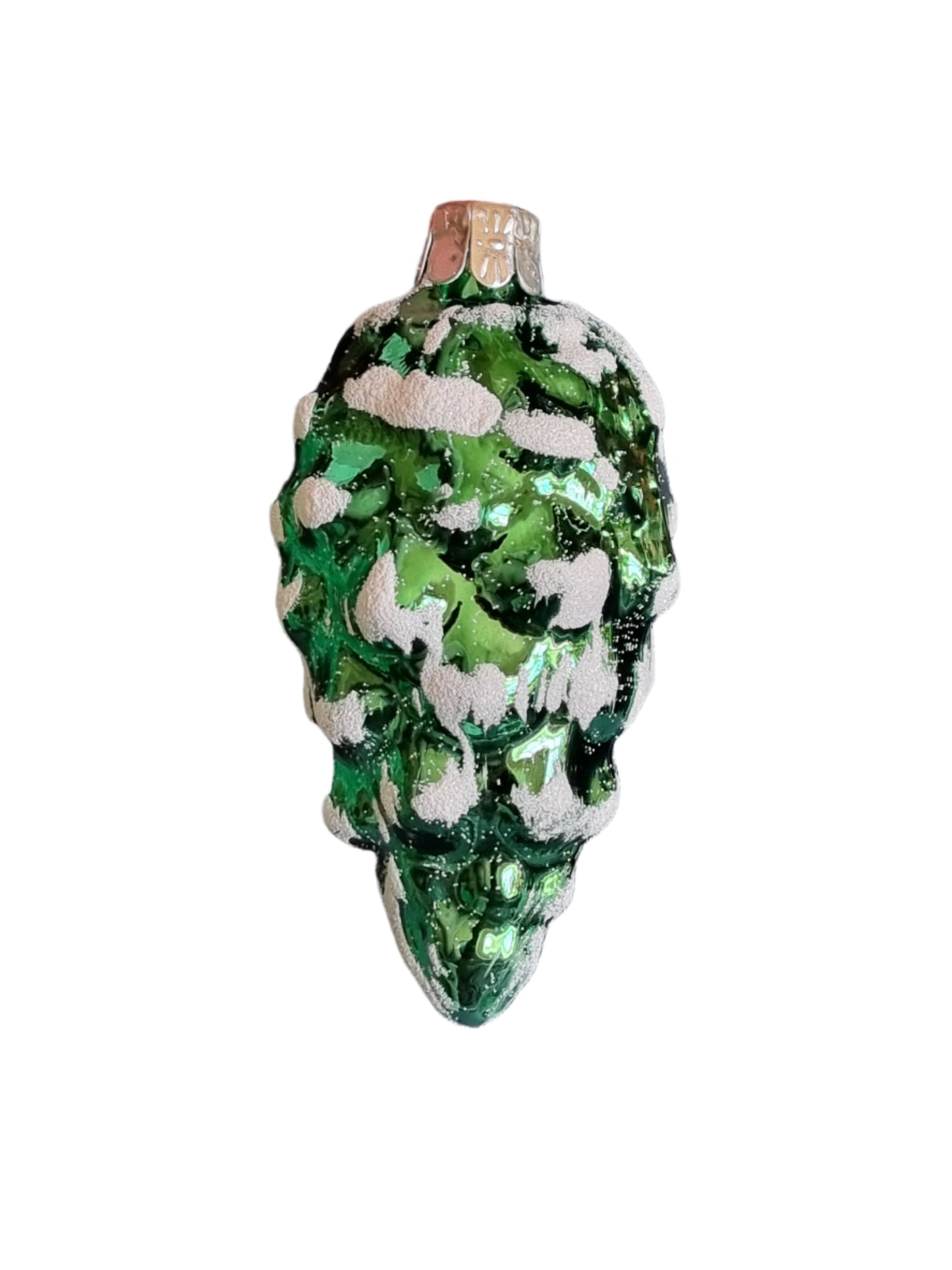 European Glass Christmas ornament of a Pinecone | Large Shiny Colourful Frosted (H)