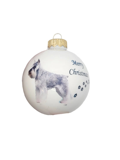 European Glass Christmas ornament of a Baubles | Merry Christmas Dog (F)