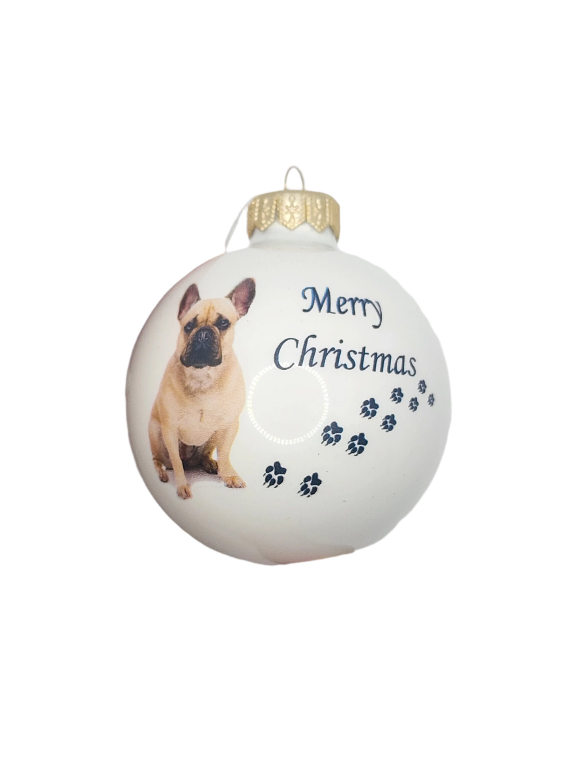 European Glass Christmas ornament of a Baubles | Merry Christmas Dog (F)