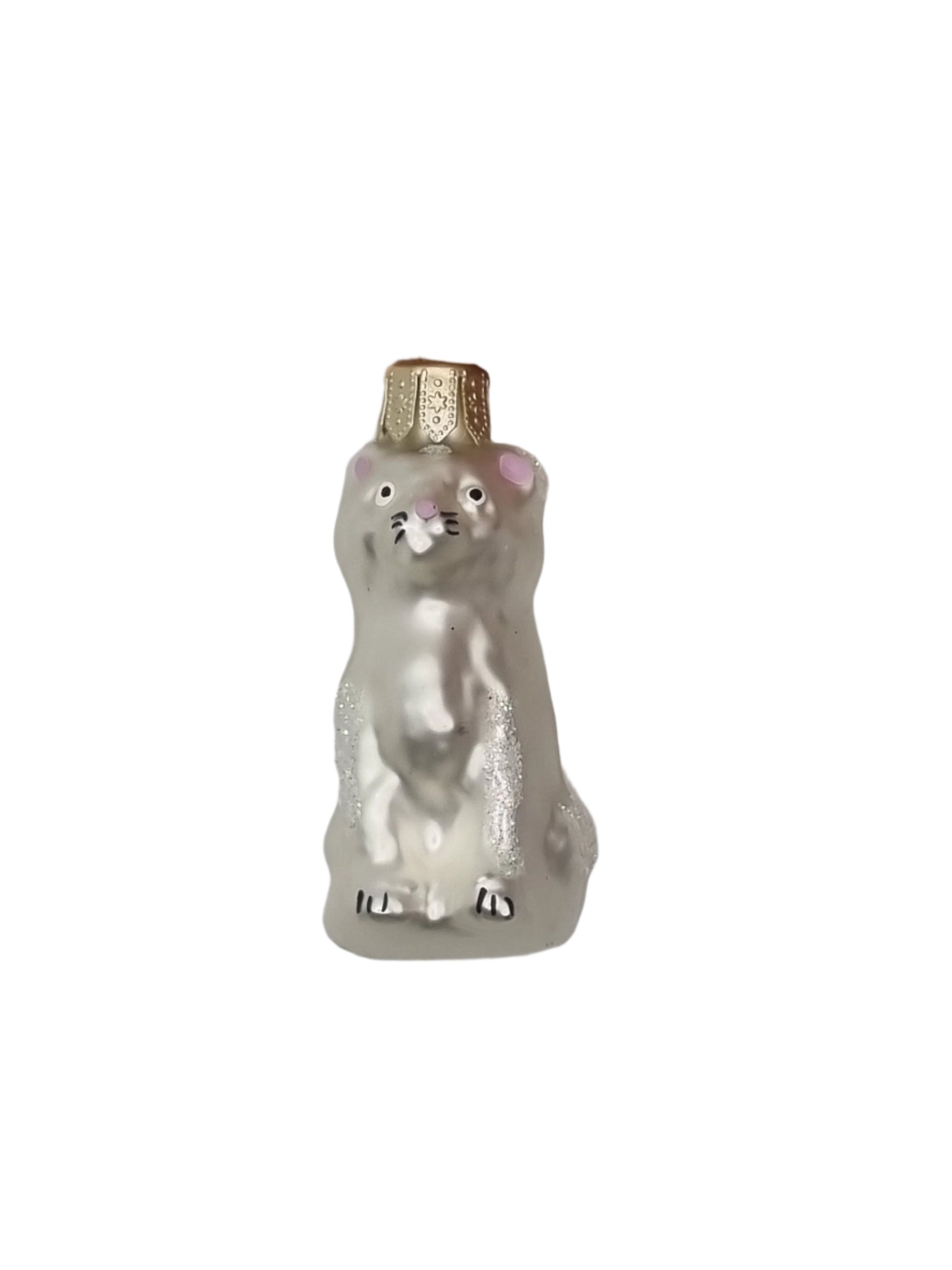 European Glass Christmas ornament of a Cat (F)