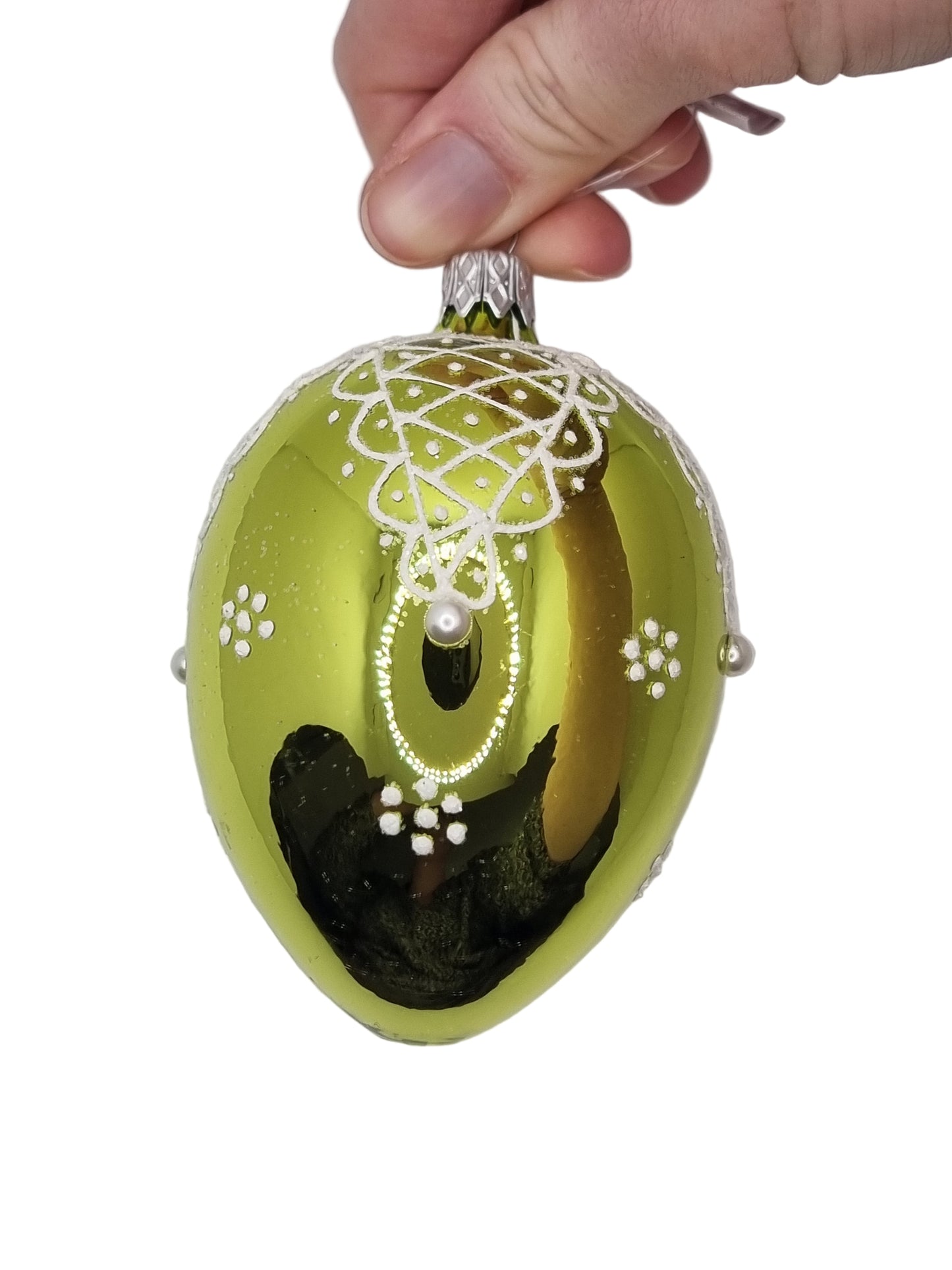 European Glass Christmas ornament of a Glass Eggs | Faberge Style Eggs (N)