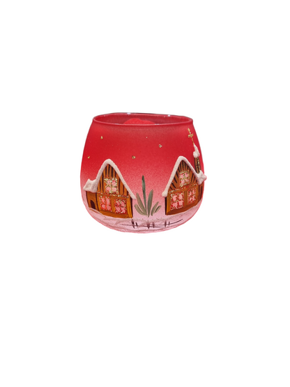 Round Hollow Glass Candle Holder