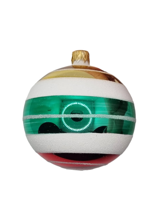 European Glass Christmas ornament of a Bauble | Circus Colour (N)