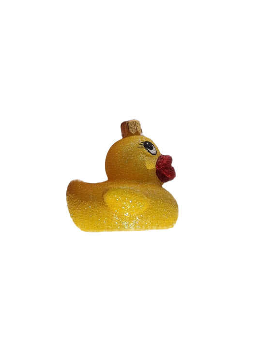 European Glass Christmas ornament of a Duck | Yellow Rubber Duck (K)