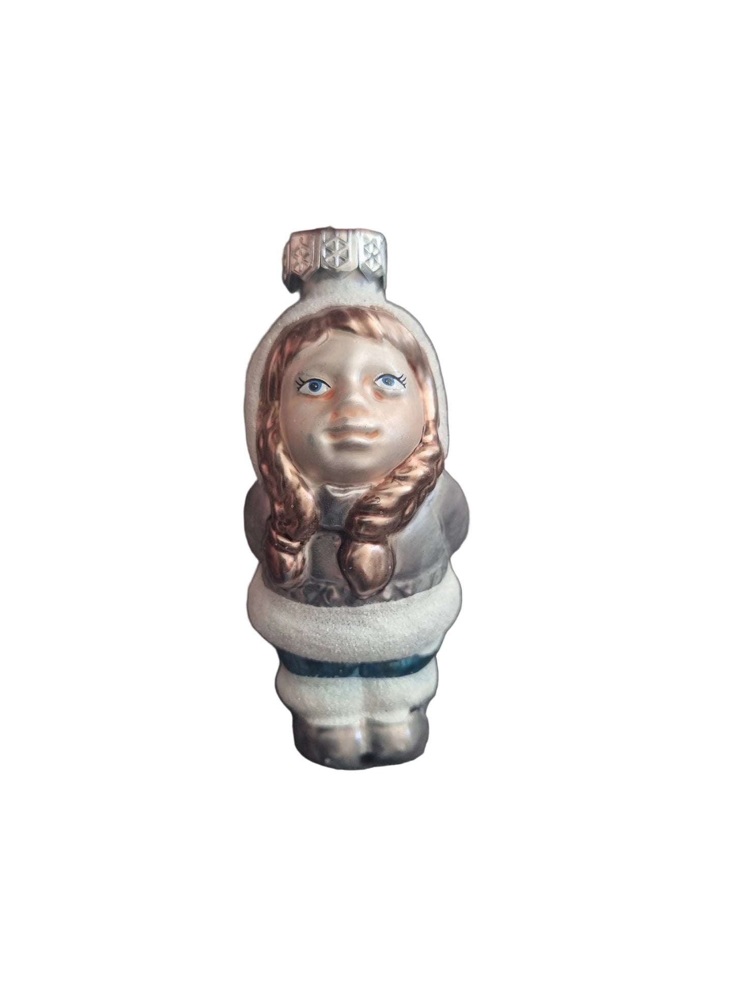 Decorative glass girl Christmas figurine