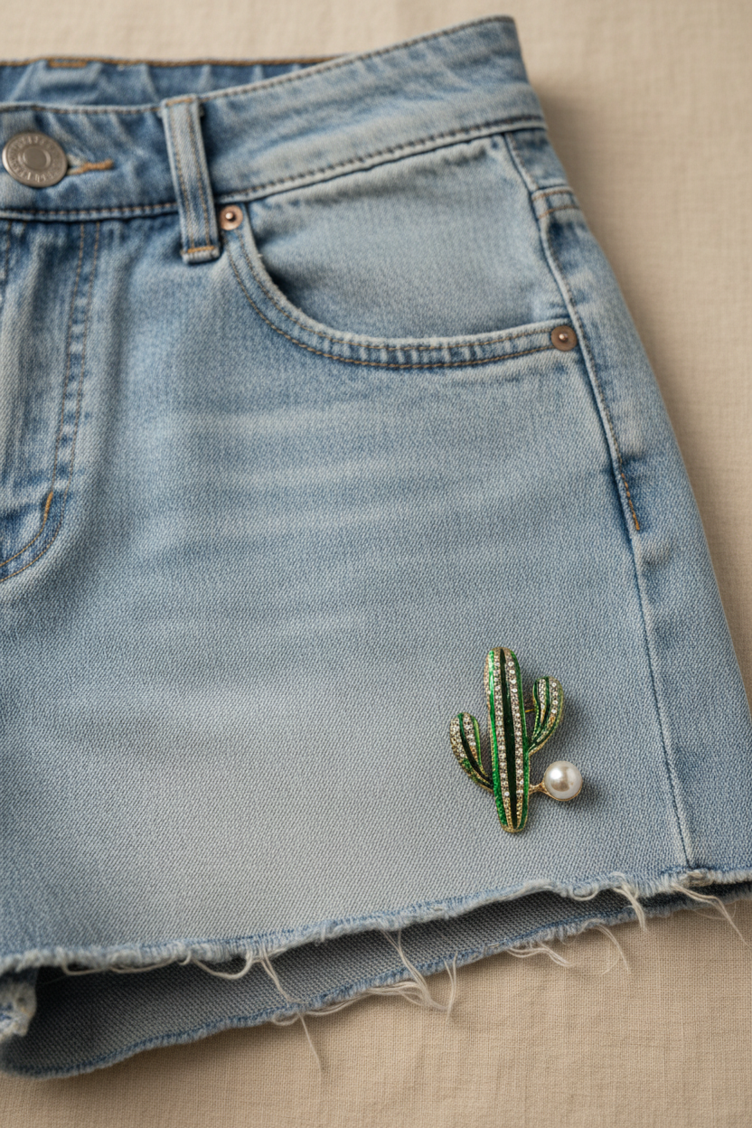 Green Crystal Cactus | Brooch V