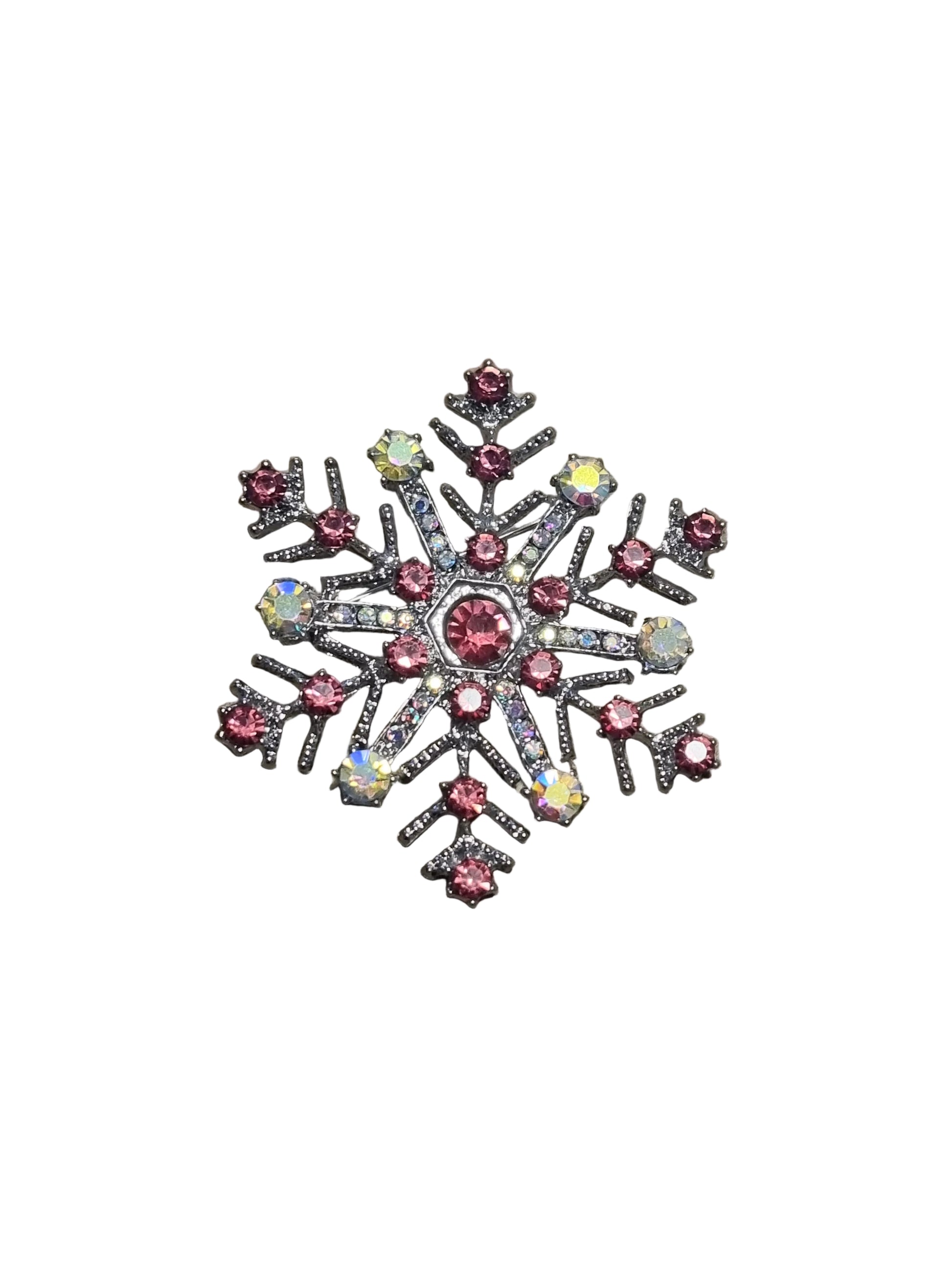 Decorative snowflake with colorful gemstones