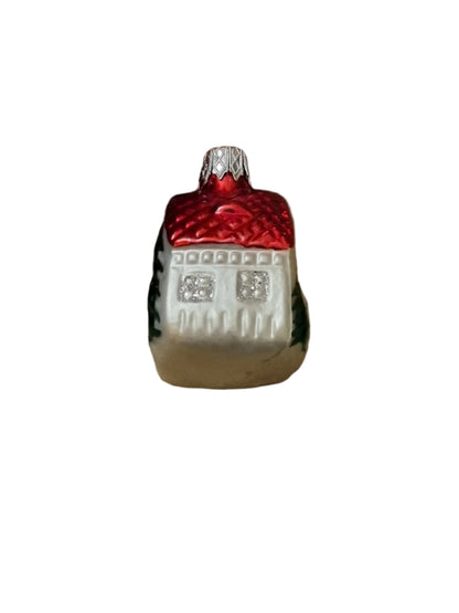 European Glass Christmas ornament of a House (D)