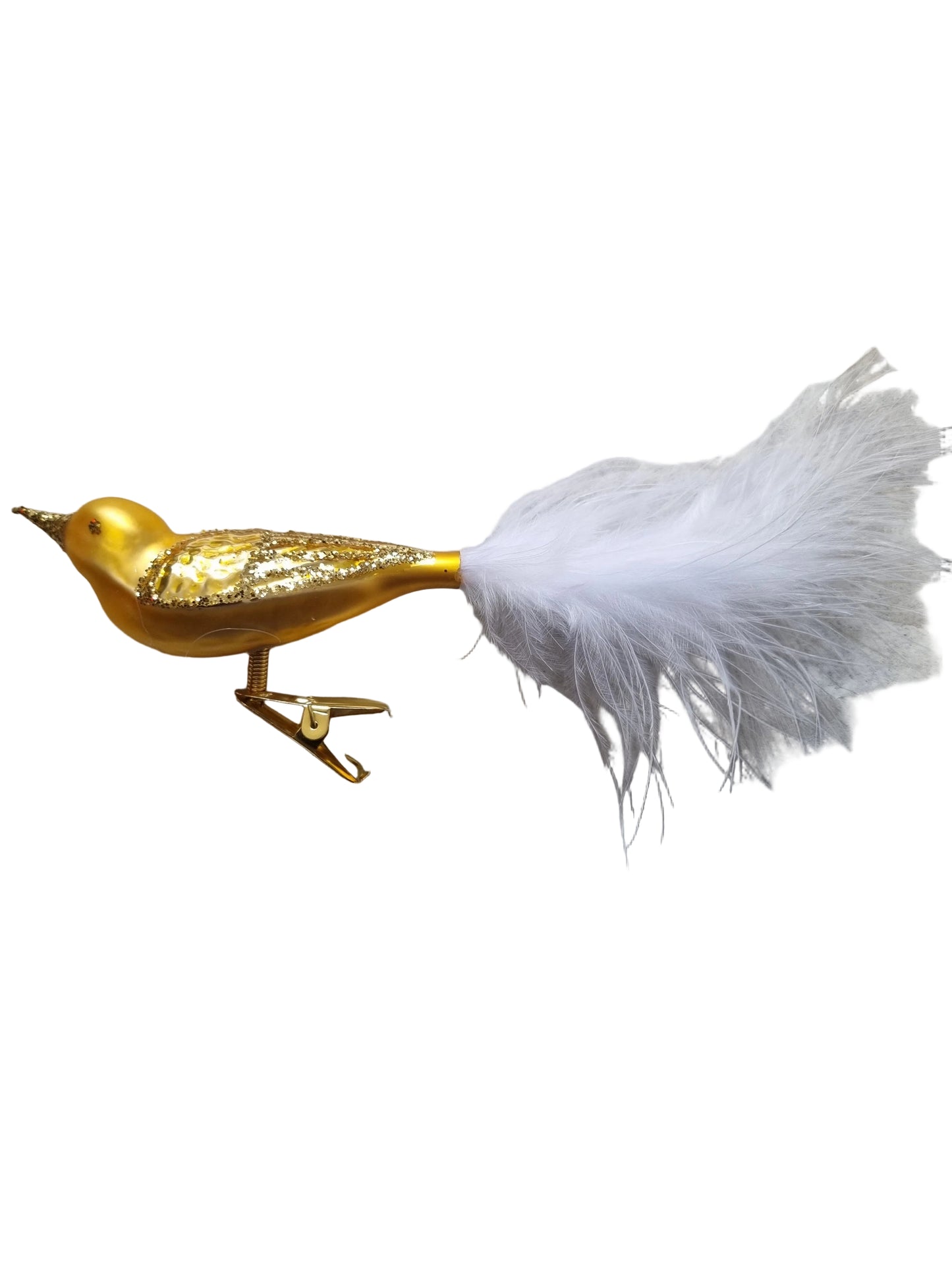 Gold feathered decorative bird